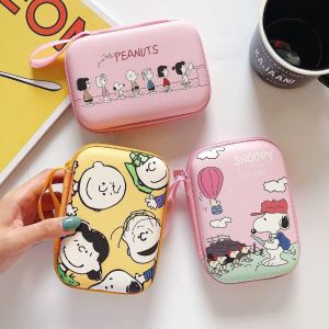EPNER Cartoon Design Cosmetic Organizer Multi-Compartment Gift Box Jewelry Case Compact Size Snoopy Pattern Zipper Case Travel Use