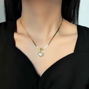 GL 18K GOLD titanium steel Fashionable Colorful Peach Heart Love Temperament Necklace N8354