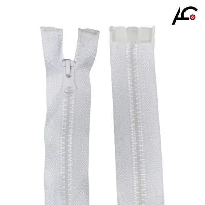 (12 Pcs) Resleting Jaket Gigi Besi Zipper 40-65 cm 1 Lusin Hitam Putih Biru