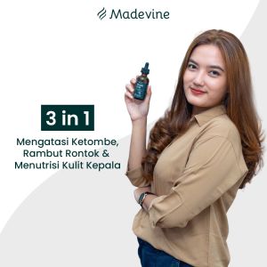 Vitamin Serum Penumbuh Rambut Rontok dan Perawatan Rambut Rusak Kering Ketombe Pria Wanita - Madevine Hair Treatment 60ml BPOM