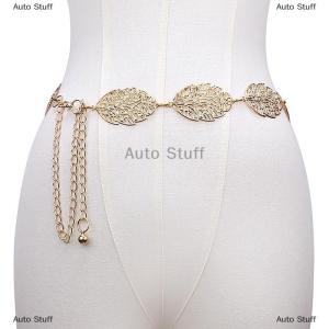 [COD] Auto Stuff ชุดเดรสสายรัดเอวแฟชั่นแบบฉลุที่เรียบง่ายสายโซ่บางประดับด้วยโลหะ