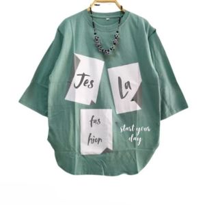 Kaos Oversize Korean Style Kimmy Blus Katun Combed 24s Aplikasi Sablon S M L XL XXL 3XL Blouse Jumbo Terbaru Kekinian Baju Atasan Wanita Ootd Hijab Casual