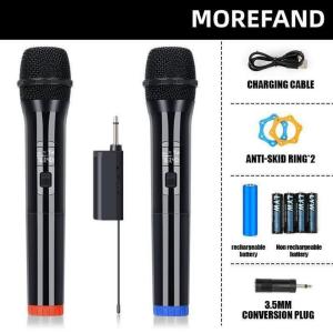 ไมโครโฟนไร้สาย ไมค์คู่แบบมือถือ 50M ระยะทางรับ wireless microphone UHF FM Cyclicไมค์ลอย ชาร์จไม่มีการรบกวน KTV karaoke ไมค์ไลฟ์สด เวทีวงดนตรีประสิทธิภาพใช้