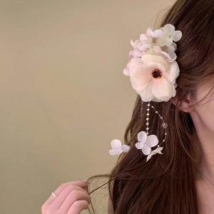【จัดส่งภายใน 2-3 วัน】 กิ๊บติดผมดอกไม้สไตล์วันหยุดกิ๊บติดผมจำลองรูปดอกไม้แฟชั่นสำหรับผู้หญิงเด็กผู้หญิง