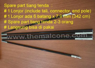 Spart part tiang tenda 342 cm 2-3 org diameter 79mm x 7 batang (Hanya dpt 1 lonjor)