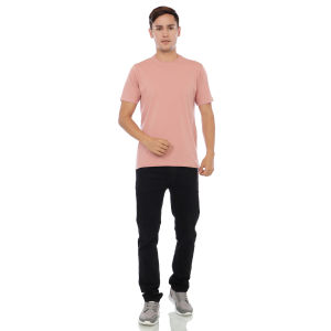 Kaos Polos Pria Oneck Lengan Pendek Bahan Katun Combed 30s Warna Dusty Pink