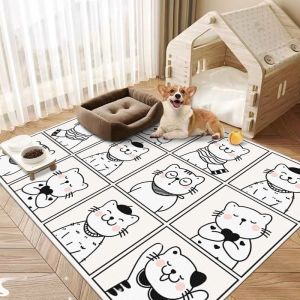 Alas Karpet Kandang Hewan Peliharaan Pet Elastis Bahan Kulit/Alas Pet Hewan Peliharaan Tanpa Cuci Mat Anti Air Waterproof/Karpet Lantai Kulit Anabul/Keset Kaki Anti Slip