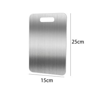 Double-Sided Stainless Steel Cutting Board for Kitchen - 304 Food-Grade Thickened Antibacterial Anti-Mildew Odor-Resistant for Meat Veggies & Fish