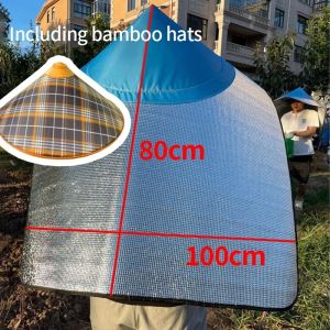 UV Protection Wide Brim Sun Hat Heat Insulation Rain Resistant Tea Picking Cap Untuk Aktiviti Luar