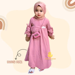 ALILA Hijab - Dress Gamis Anak Perempuan Motif FLOWER  /  Pakaian Anak Perempuan Cantik
