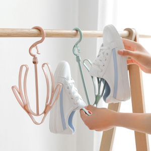 YESPERY Foldable Household Shoes Drying Rack Hanging Hook Shelf Organizer Holder#1