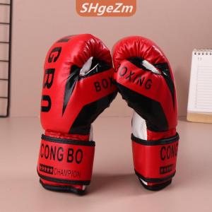 [COD] SHgeZm Trẻ em 6oz đấm bốc chuyên nghiệp đào tạo sparring găng tay PU da trẻ em thoáng khí Muay Thái đấm Karate đào tạo găng tay