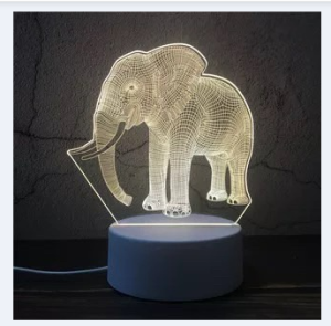 Am888 โคมไฟพร้อมแผ่นอะคริลิค LED ตกแต่งห้องนอน โคมไฟตั้งโต๊ะ เสียบสายUSB