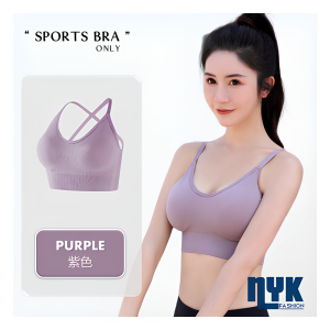 NYK Beautiful Back Buckle Sports Bra Fixed Cup Women Comfortable Backless U-shaped Bralette Female Push Up Shockproof Workout Fitness Yoga Bra Sportswear