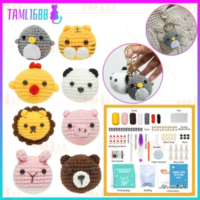 [✅SG Ready Stock] 70Pcs DIYI Crochet Kit for Beginners Complete Crochet Knitting Kit Adorable Animal Crochet Starter Pack