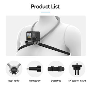 TELESIN Silicone Neck Mount SE 2.0 for Gopro Hero 13 12 11 10 9 8 DJI OSMO Action 5 4 3 Insta360 X4 Accessories Hand-free Mount Go Pro Accessories