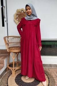 KV.GROSIR Gamis Riska Rayon / Gamis Rayon Semi Twill / gamis Rayon Polos /Dayli Dress Wanita Polos Rayon/ Homey dress Remaja Rayon Twill