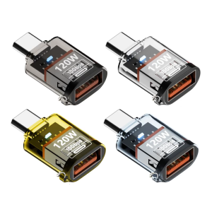 Type-C Male to USB A Female Converter Support PD 120W Charging Data Transfer USB C Extender with Indicator OTG Adapter