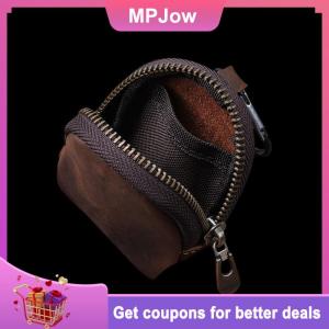 【MPJow】 PU Leather Coin Purse Retro Small Zipper Pouch For Coins Earphones Accessories Bag Pendant