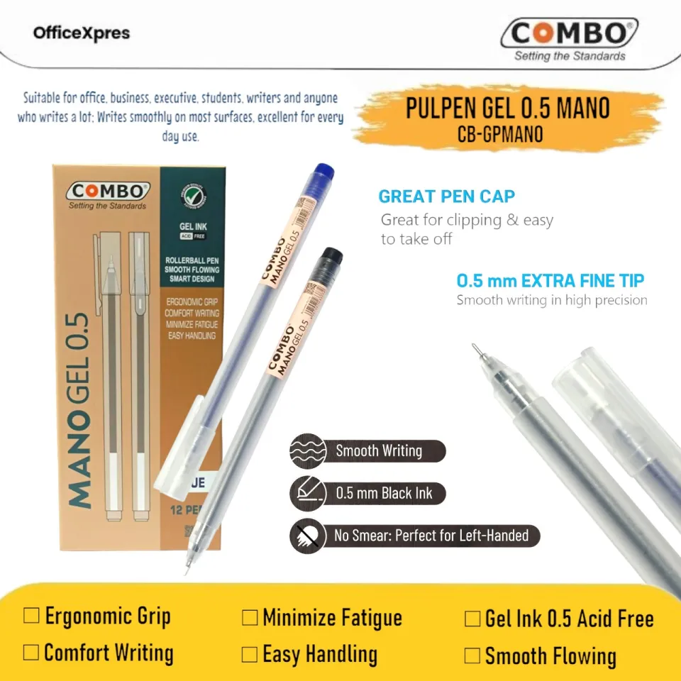 PEN GEL Pulpen Gel Pena Gel Ink Gel Pen MANO Pulpen  Gel Hitam Pulpen Gel Biru
