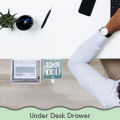 Hidden Under Desk Drawer Storage Box,Self adhesive Pencil Storage Drawers , Space-saving Under Table Drawer Attachable Desk Organizers, Pull-out Makeup Pen Pencil Tray Drawers. 