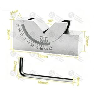 FFBH New Milling Precision 90Celsius Adjustable Angle V Block 0-60Celsius Vice Grip Hold Clamp CNC Milling Machine R7Q2P