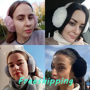 baoxue Xách tay gấp mùa đông ấm áp earmuffs thời trang màu rắn earflap ngoài trời lạnh bảo vệ mềm sang trọng Tai ấm hơn
