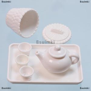 [COD] Bsuimki 1 bộ phụ kiện cảnh Nhà búp bê mô phỏng bộ trà mô hình Trà nồi tách trà trang trí bàn trà sưu tập trang trí phòng