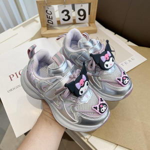 Christmas gifts Halloween Anime Cartoon Kuromi Girls Comfortable Sports Shoes Autumn Sanrio Soft Dad Mesh Shoes ﻿children Fashion Soft Soled Casual Shoes