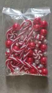Christmas Vase Filler: 91 Pcs Acrylic Candy Cane Peppermint Gems Sensory Bin Fillers for Xmas Centerpieces Table Decorations Table Scatters Christmas Craft (Red)