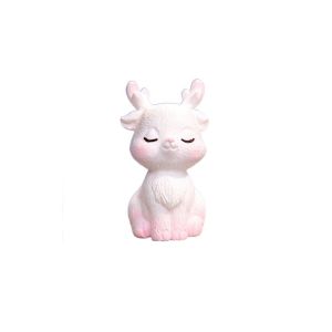 BEIBEI Cute Mini Pink Deer Statue Pink Deer Miniatures Resin Pink Deer Doll Pink Sleeping Baby Deer Decorative Pink Deer Micro Landscape Fairy Garden