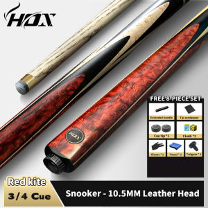 [Puchong Ready Stock] HOX Red Kestrel 3/4 Joint Pool Cue - 10.5mm Tip High-Density Ash Wood for Chinese 8-Ball & Snooker (Free 7-in-1 Pro Accessories Kit)