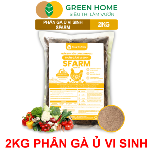 Phân Gà Ủ Vi Sinh Sfarm Greenhome. Bao 2kg Cải Tạo Đất Tăng Sức Đề Kháng Tăng Năng Suất Cây Trồng