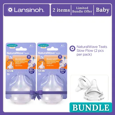 Lansinoh Nipples 4pcs Replacement for Slow Flow Teats for Baby Feeding Bottles- No Nipple Confusion Passed Triangle Test SAVE 299.50
