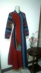 Gamis Tenun Kombinasi