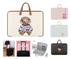 Tas Laptop Jinjing Hand Strap Open PU Leather 13 14 15 16 inch