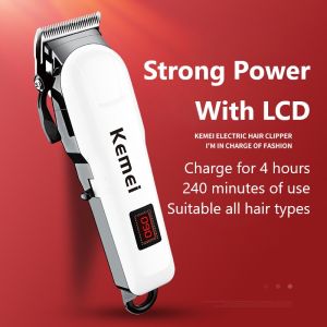 Kemei KM-809A Hair Clipper Hair Cut Machine Hair Trimmer for Men Clipper Machine Rechargeable Wireless Professional Barber