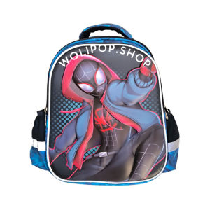 Tas 35cm 3D Tas Sekolah Anak Laki Laki TK SD Karakter Spiderman Marvel Superhero - Tas Ransel