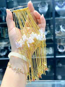 lắc tay nữ vàng tây mix charm như ý nguyện bạch ngọc tự nhiên trang sức nữ trang vàng tây trang sức thiết kế đủ hoá đơn thẻ bảo hành