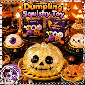 Halloween Dumpling Squishy Toy Cute Pumpkin Eyeball Ghost Stress Relief Fidget Toy Gift For Kids