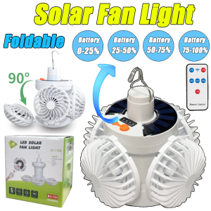 [SG Local]2026 Newest 2in1 Fan light Solar Camping light Outdoor Foldable Camping Fan Light Football Fan Light