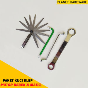 Paket Kunci Setel Stel Klep Mesin Motor Bebek dan Matik Matic Fuller Gauge Tekiro 13 blade/pcs Kunci T40 Orange Kunci Pas 8x9 mm Kunci Klep 17x24 mm COD Bayar Di Tempat / Planet Hardware