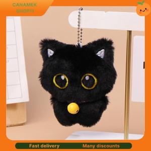 ❣️❣️❣️ 1PC Cartoon Kitten Soft Stuffed Doll Pendant Cute Bell Black Cat Plush Toy Keychain Car Key Ring Backpack Bag Decor Kid Gift