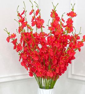 Artificial Flowers Butterfly Long Stem Fake Orchids Flower for Wedding Home Office Hotel Indoor Outdoor Decor