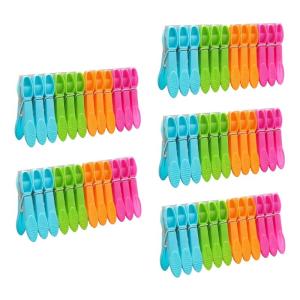 Windproof Plastic Clip Sturdy Clothes Pegs for Outdoor Laundry and Travel Colorful Clothespins