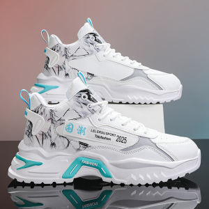 Sub star Spring and autumn high-top mens shoes 2025 new white sports shoes male students ins trend running casual dad shoes