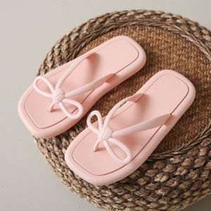 [Free Shipping] Summer Bowknot Flip-Flops For Women Fashionable And Versatile Ins Style Student Beach Sandals