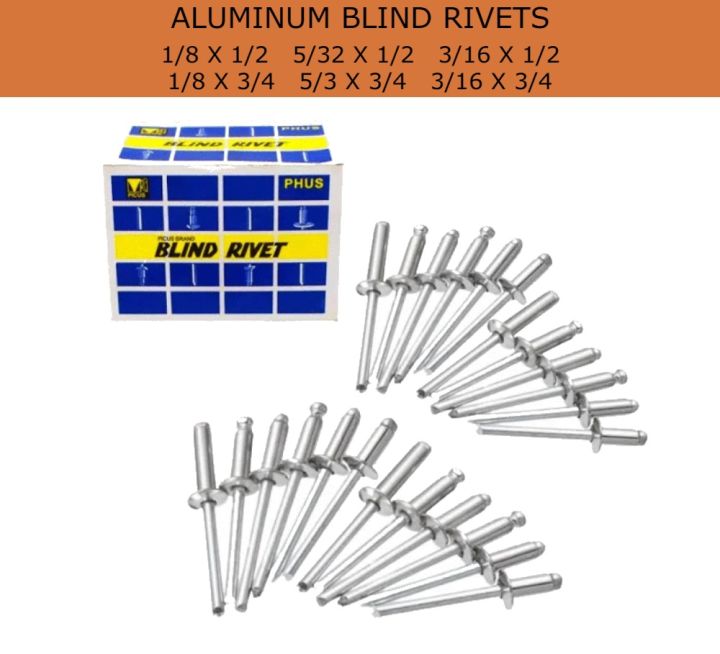 (Per Box) Brand New Aluminum High Quality Blind Rivets 1/8X 1/2, 5/32X ...
