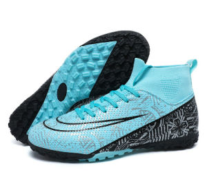 High-top soccer cleats with durable studs TF Special training shoes for spike shoes anti-slip football Mens professional training
