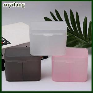 ruyifang Miếng Bông Tăm Bông Khăn Lau Móng Tay Trang Điểm Bàn Chải Tổ Chức Hộp Lưu Trữ Chủ Container Trường Hợp Độc Lập Double-Ngăn